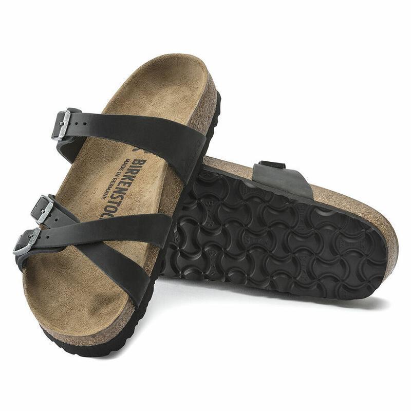 Birkenstock Oiled Læder Franca Dame Sort | DK 445PJJ